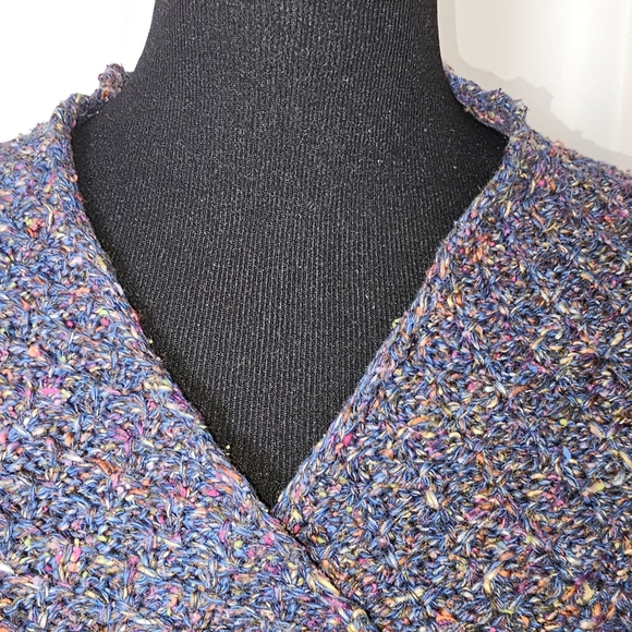 Coldwater Creek XL Cotton Blend VNeck Muticolored Purple Sweater - Picture 3 of 6